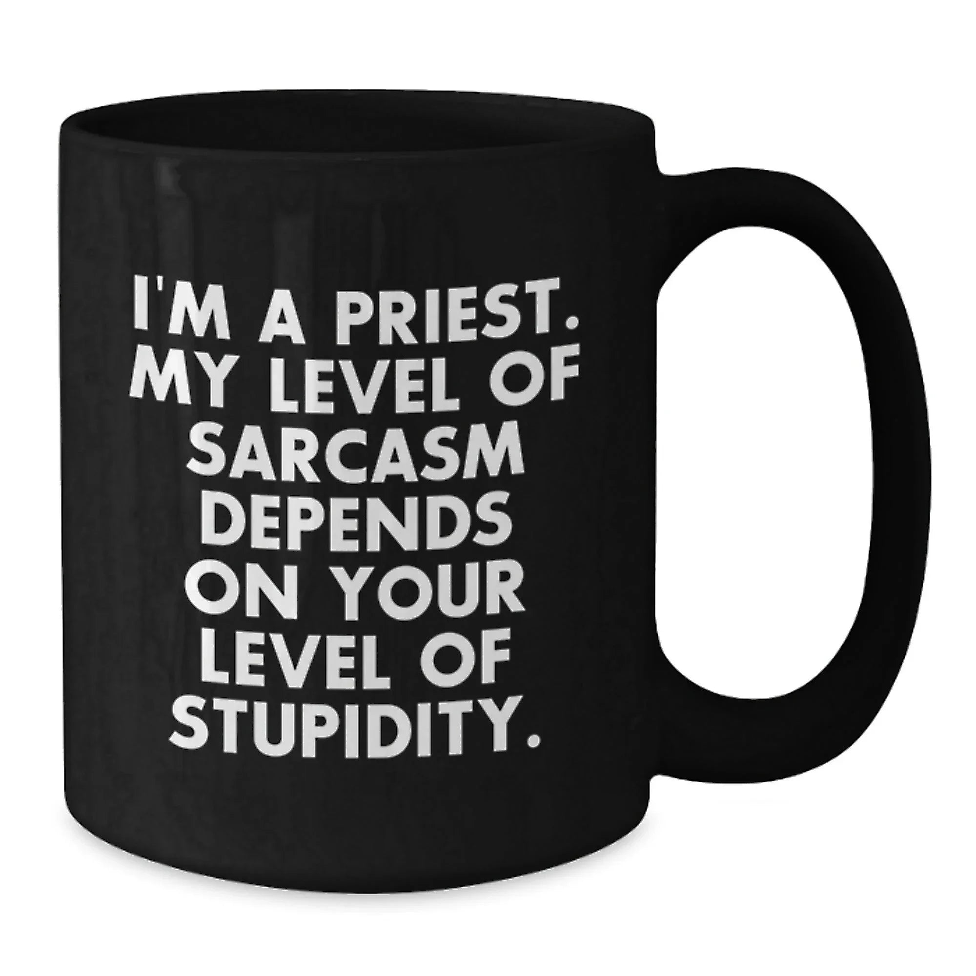 Funny Priest Gifts for Men, Priest Black Coffee Mug, I'm A Priest, Humorous Christmas Unique Gifts from Friends to Priest