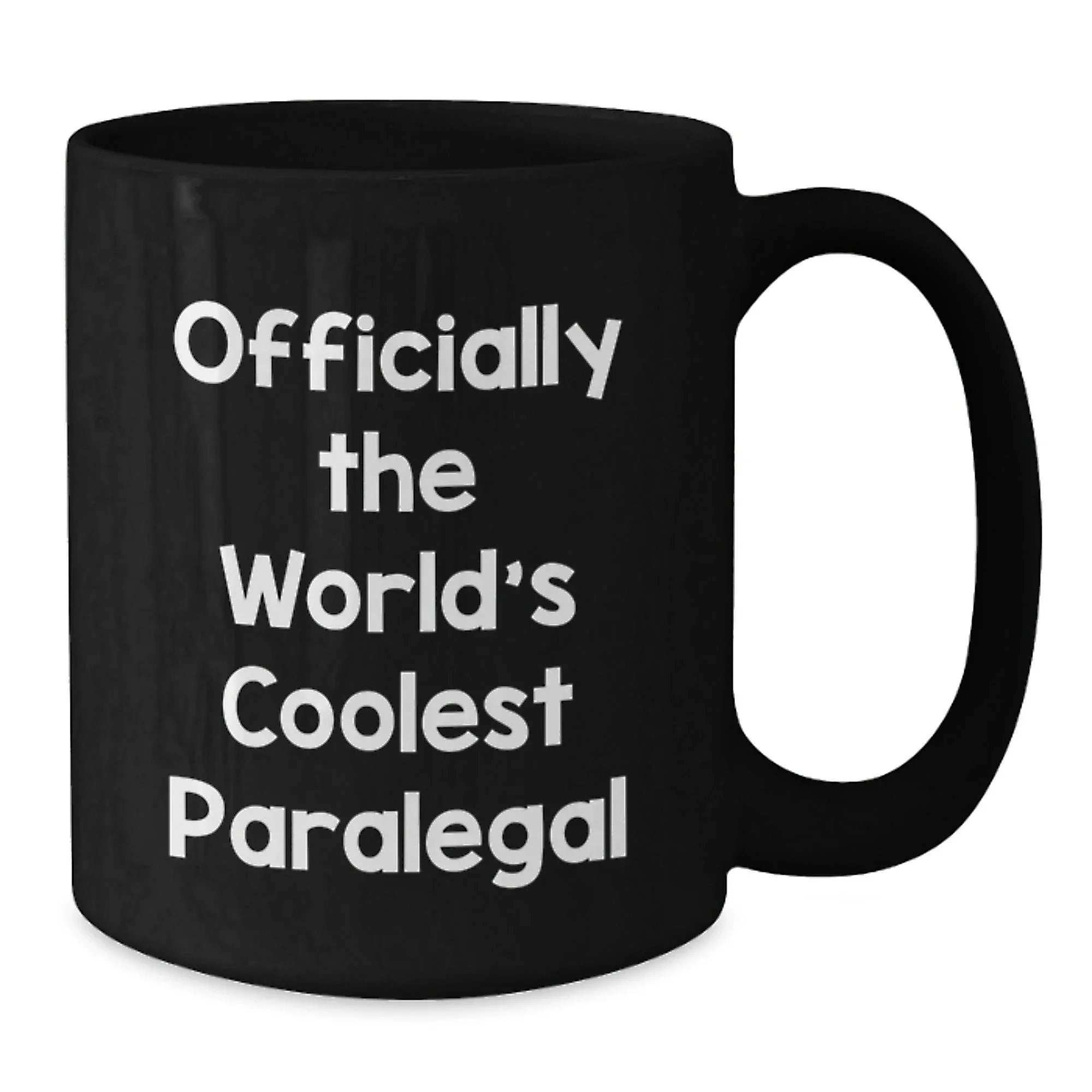 Funny Paralegal Gifts for Christmas, 'Officially The World's Coolest Paralegal' Black Coffee Mug, Great for Paralegal Men or Women