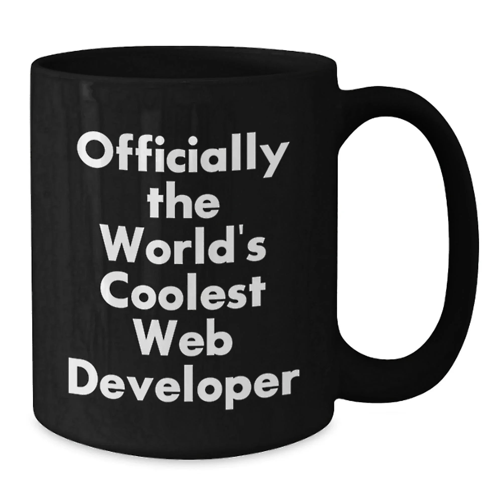Funny Gifts from Web Developer Friends for Men - Officially The World's Coolest Web Developer - Black Coffee Mug, Christmas Unique Gifts