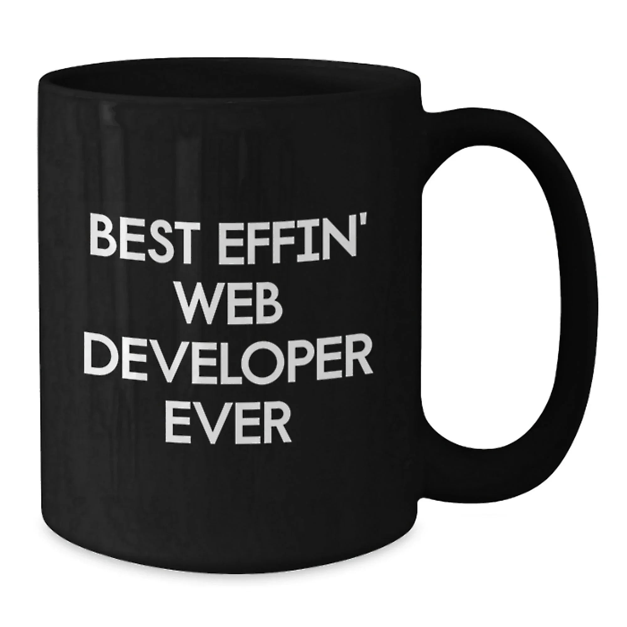 Funny Web Developer Gifts for Men from Coworkers - Best Effin' Web Developer Ever Black Coffee Mugs, Christmas Unique Presents for Web Developer Friends