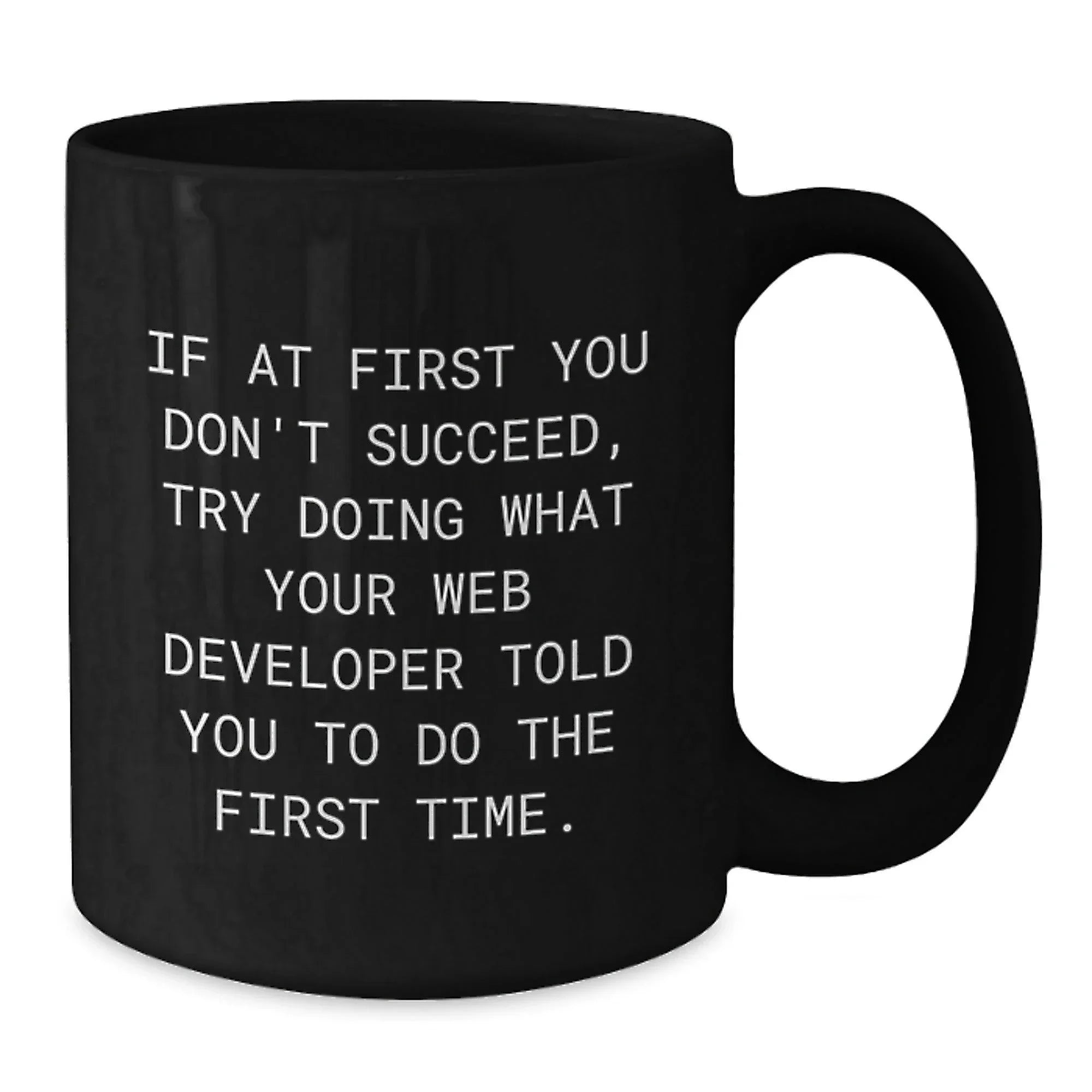 Funny Web Developer Gifts from Friends Graduation Unique Celebrations Black Coffee Mug, Inspirational Quote for Men Women Coworkers Family