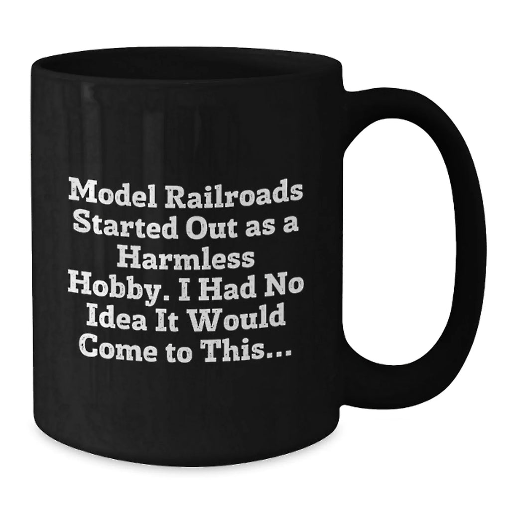 Funny Model Railroads Gifts for Christmas Unique - Black Ceramic Coffee Mug from Friends