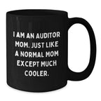 Funny Auditor Mom Gifts for Men Women Friends Coworkers Family - Black Coffee Mug - Christmas Unique Presents