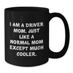Funny Driver Mom Black Coffee Mug Gifts for Driver Friends and Family Christmas Unique