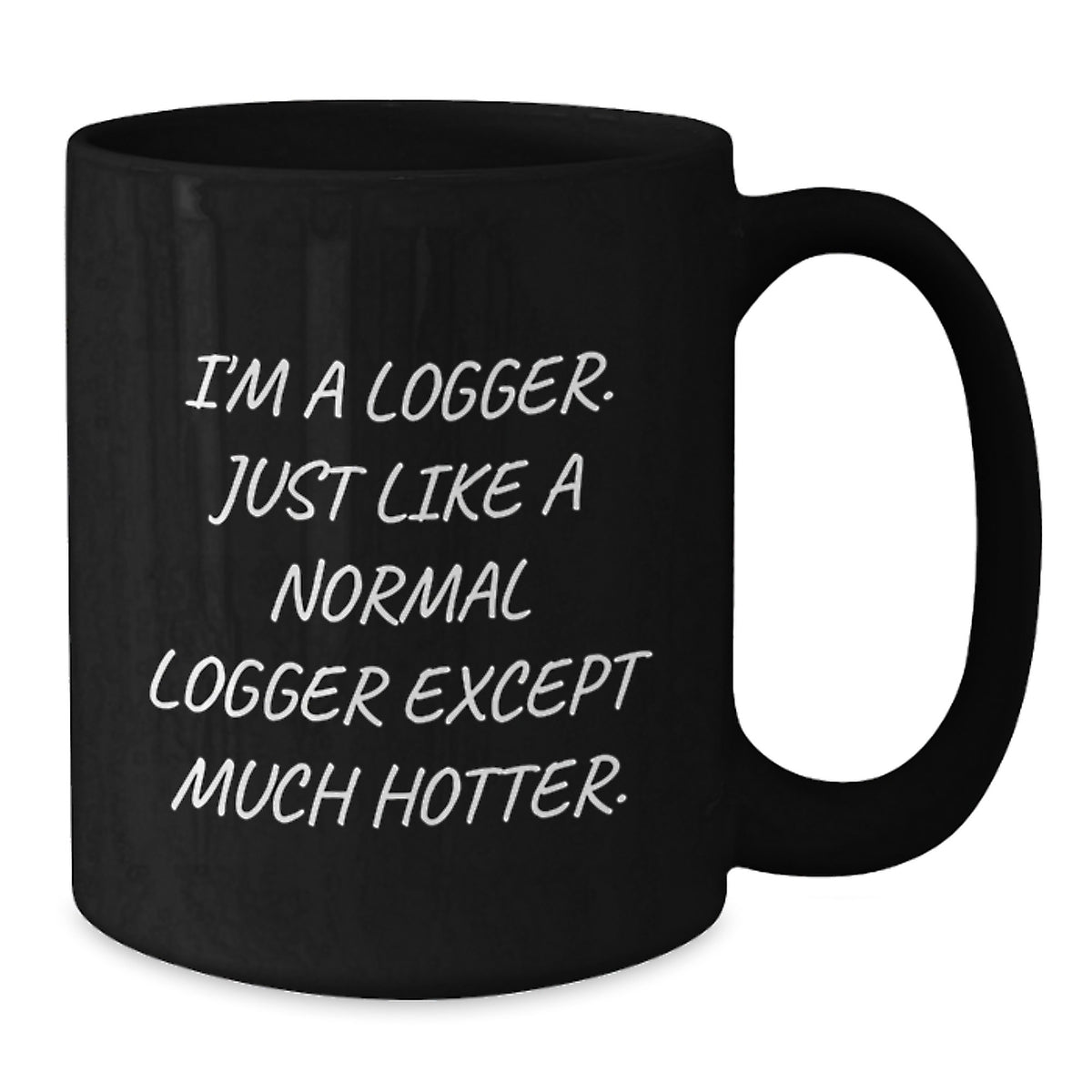 Logger Gift for Him - Playful Quote Keepsake Black Coffee Mug - Additional