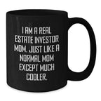 Funny Real Estate Investor Gifts, Black Coffee Mug for Mom, Gifts from Friends for Real Estate Investor Mom, Graduation Unique Gifts for Her