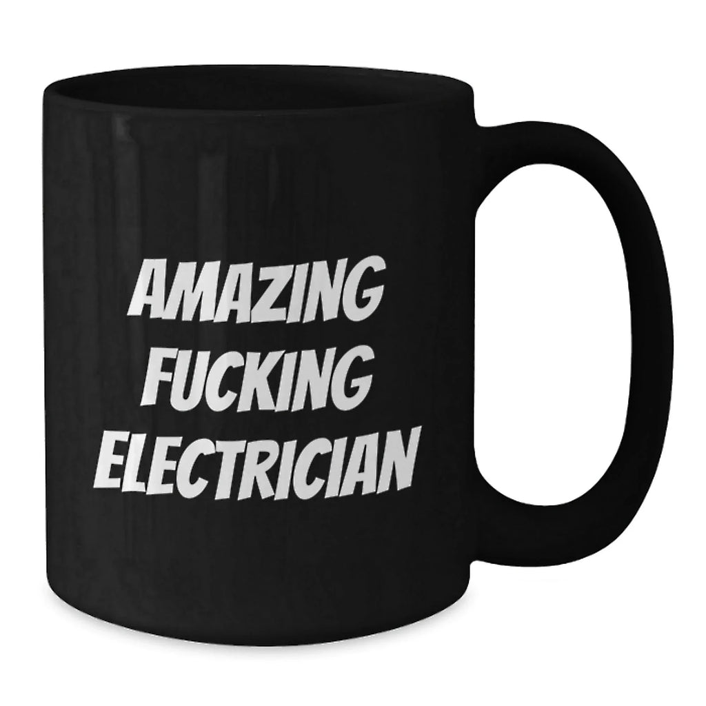 Funny Electrician Gifts from Men, Unique Black Coffee Mugs for Electrician Friends, Christmas Unique