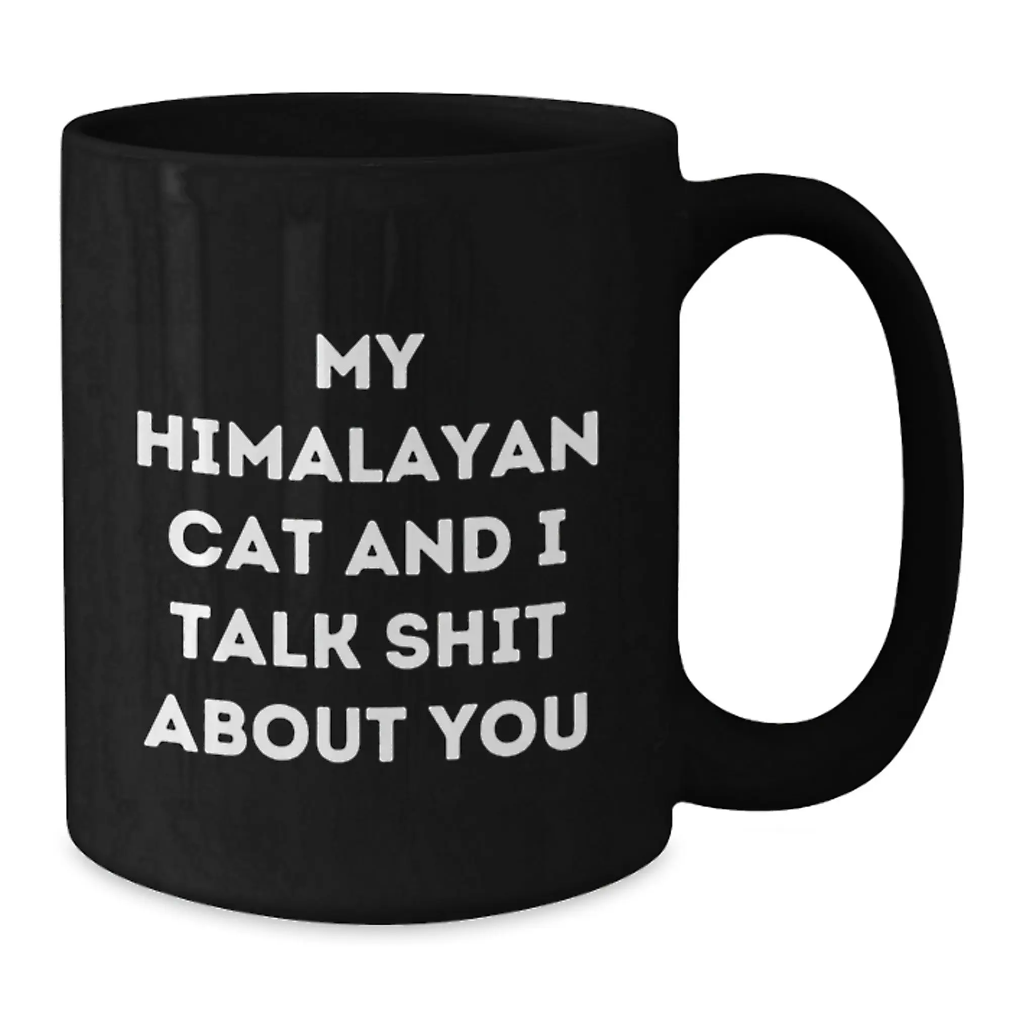 Himalayan Cat Lover Funny Gifts from Men to Women, Unique Black Coffee Mug for Graduation, My Himalayan Cat And I Talk Shit About You - Additional