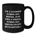 Funny School Bus Driver Gifts for Men, Unique Black Coffee Mugs from Friends, School Bus Driver Christmas Unique Gifts