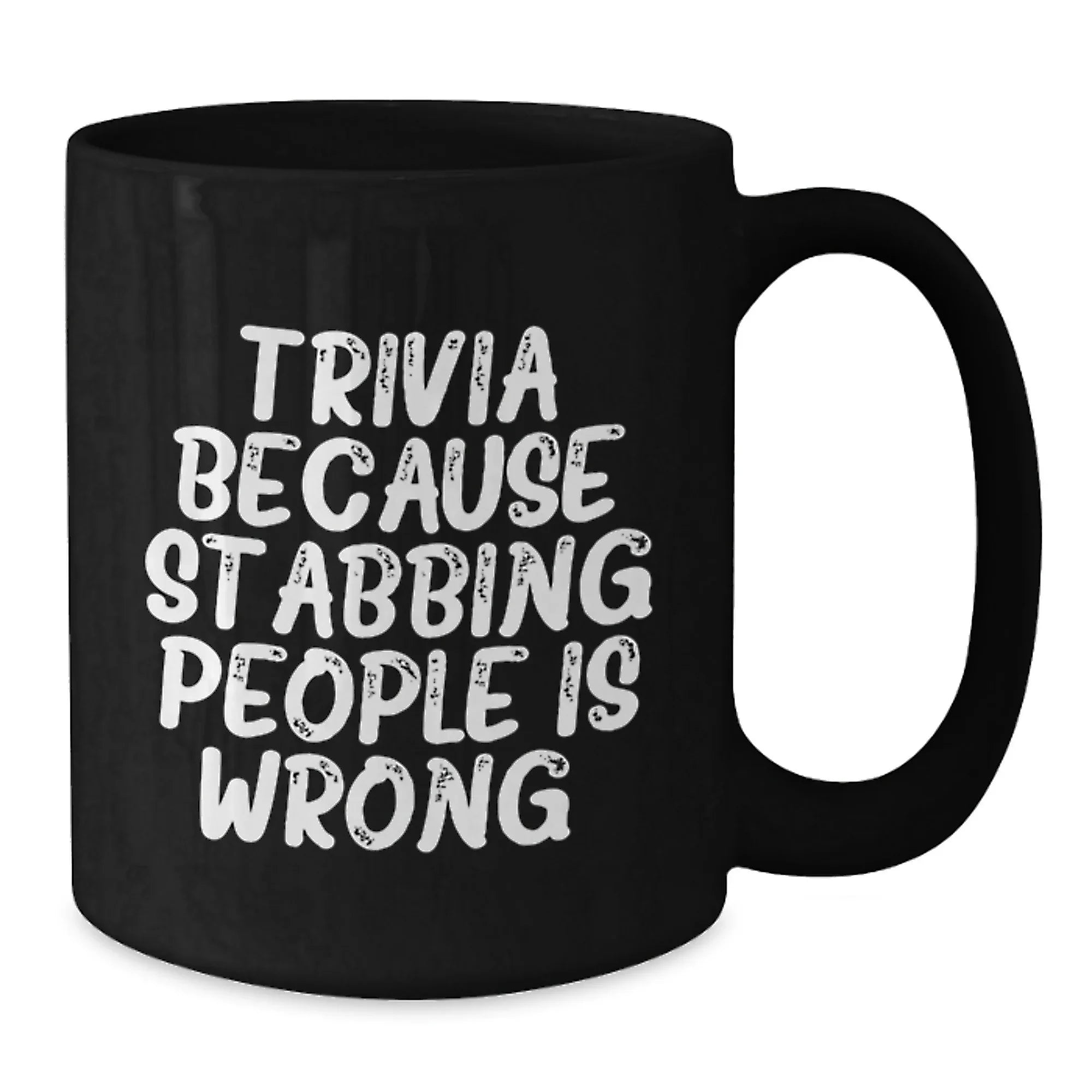 Trivia Lovers' Funny Gifts from Friends for Birthday, Black Coffee Mug with Quirky Quote