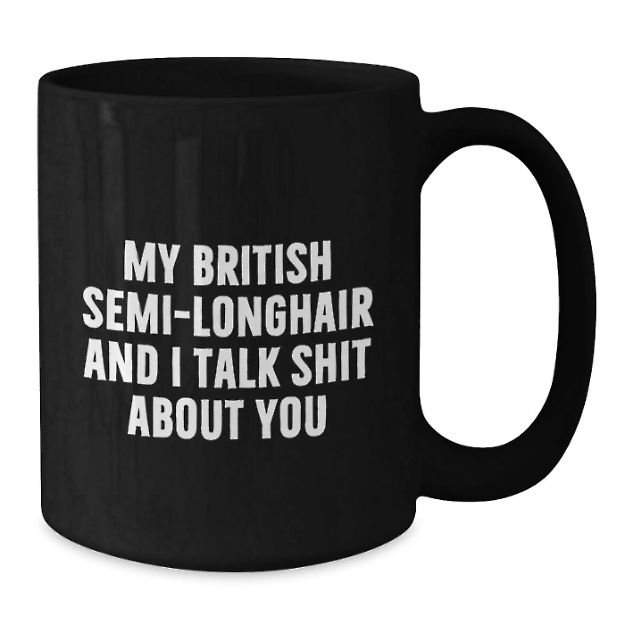 British Semi-Longhair Cat Lover Funny Gifts from Friends, British Semi-Longhair Cat Enthusiast Black Coffee Mug for Graduation Unique Gifts - Additional