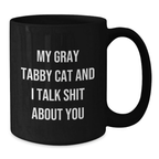 Gray Tabby Cat Keepsake Ceramic Mug for Him 11oz Birthday Gift - Additional