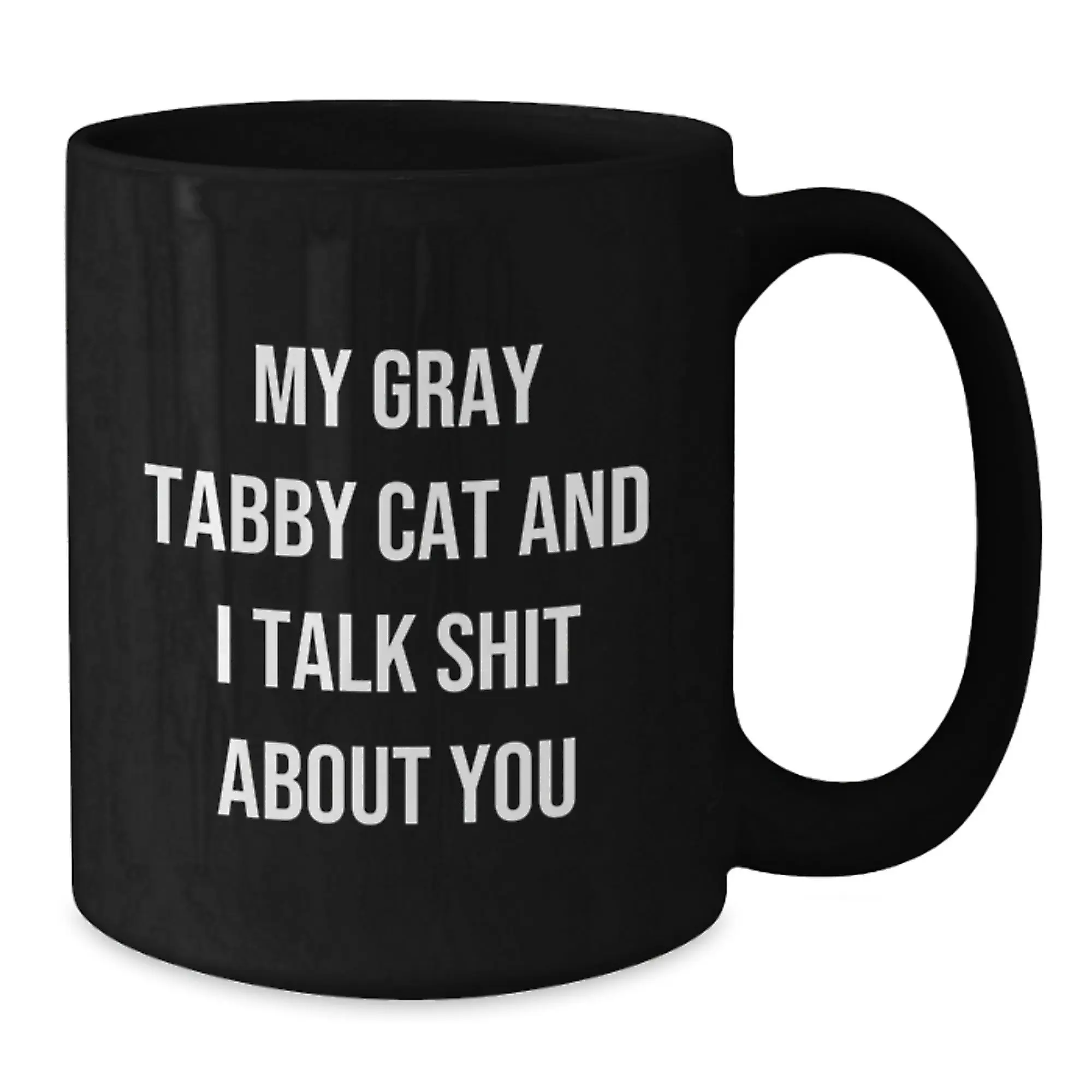 Gray Tabby Cat Keepsake Ceramic Mug for Him 11oz Birthday Gift - Additional