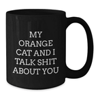 Funny Orange Cat Gift for Orange Cat Lover, Orange Cat Black Coffee Mug, Graduation Unique Gifts from Friends to Orange Cat Enthusiasts - Additional