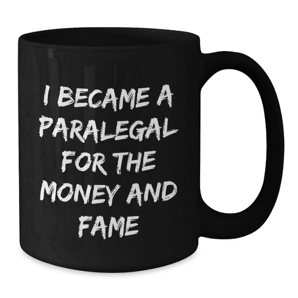 Funny Paralegal Gifts for Men, Unique Black Coffee Mug Presents from Friends for Christmas