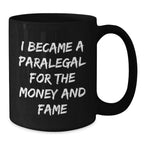 Funny Paralegal Gifts for Men, Unique Black Coffee Mug Presents from Friends for Christmas