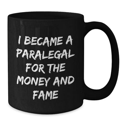 Funny Paralegal Gifts for Men, Unique Black Coffee Mug Presents from Friends for Christmas - Additional