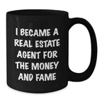 Real Estate Agent Humor Gifts from Men to Real Estate Agent, Black Coffee Mug for Birthday Unique Gifts