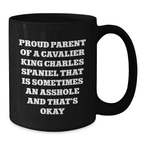 Funny Cavalier King Charles Spaniel Dog Gifts for Men, Women, Friends, and Family - Black Coffee Mugs for Graduation Unique Gifts from Proud Parents - Additional