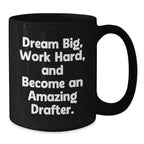Funny Drafter Gifts for Him, Cute Black Coffee Mug from Friends for Men, Inspirational Mugs for Drafter at Christmas