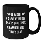 Proud Parents of Great Pyrenees Mug, Funny Great Pyrenees Dog Gifts for Men, Women, Graduation Unique Gifts from Friends, Coworkers, Family - Additional