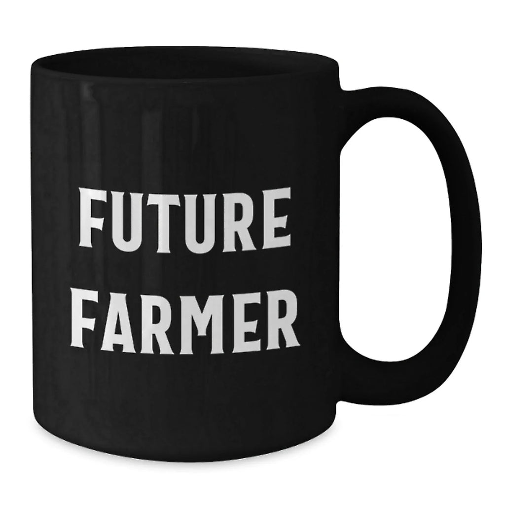 Funny Farmer Christmas Unique Gifts from Men to Future Farmers - Inspirational Black Coffee Mug