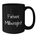 Funny Millwright Future Quotes Gifts for Men from Coworkers - Black Coffee Mug, 11oz or 15oz, Microwave and Dishwasher Safe