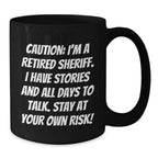 Laugh Out Loud Sheriff Gifts, Funny Coffee Mugs for Christmas Unique Gifts from Friends to Family - Stay At Your Own Risk!