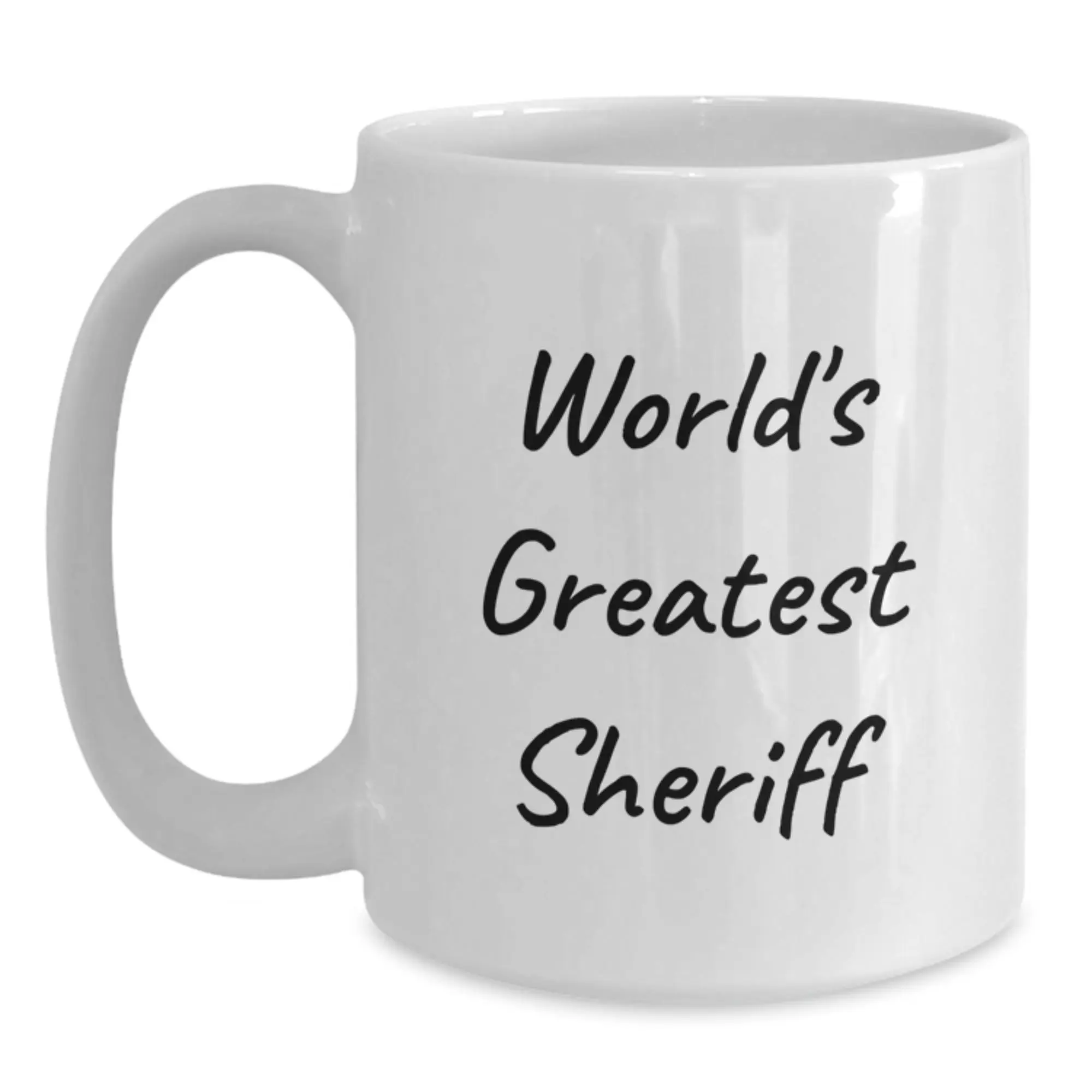 Funny Sheriff Gifts for Men - World's Greatest Sheriff White Coffee Mug, Unique Father's Day Unique Gifts from Family - Main