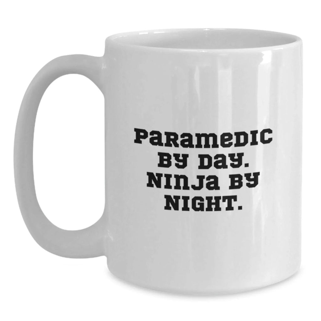 Funny Rescue Worker Gifts for Men - Rescue Worker By Day. Ninja By Night. White Coffee Mug, Unique Christmas Unique Gifts from Friends for Rescue Workers