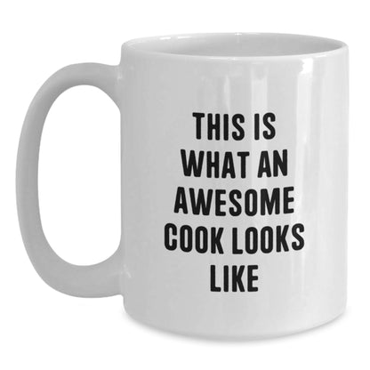 Funny Cook Gifts from Friends for Men, This Is What An Awesome Cook Looks Like White Coffee Mug for Christmas Unique Gifts - Main