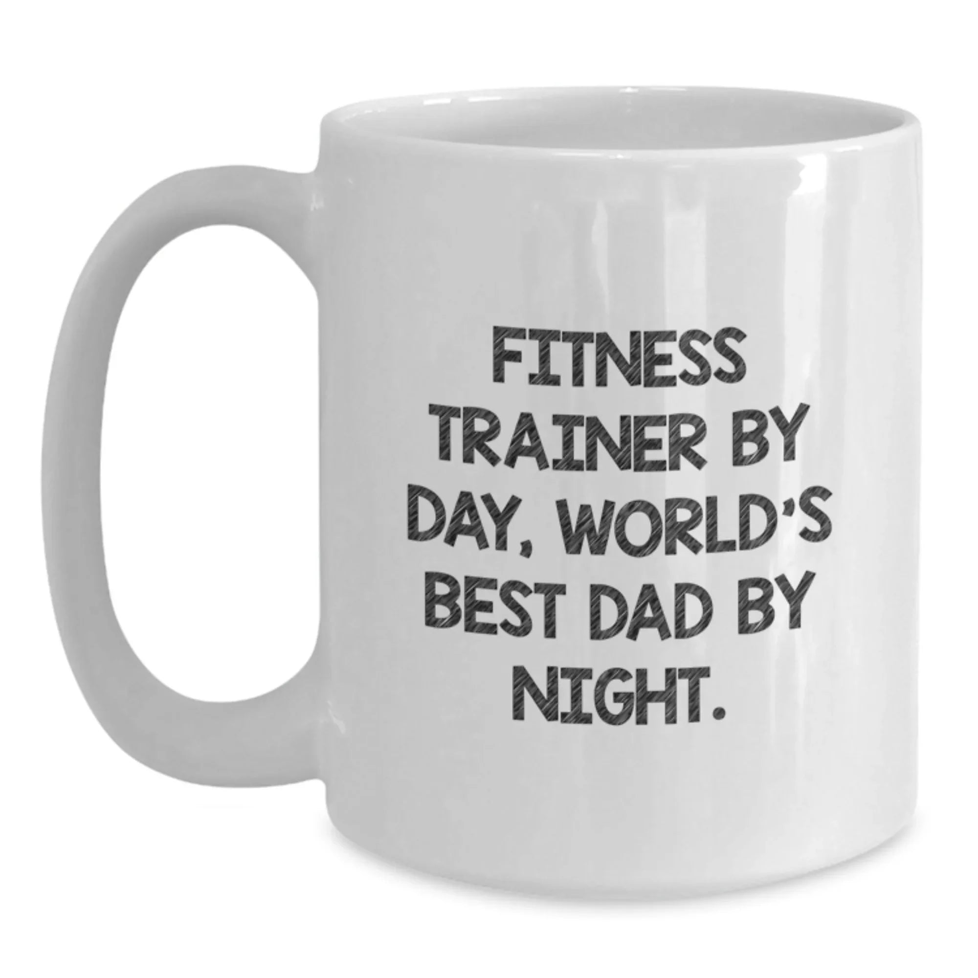 Funny Fitness Trainer Gifts from Men to World's Best Dad, Unique Christmas Unique Gifts for Fitness Trainers, White Coffee Mug