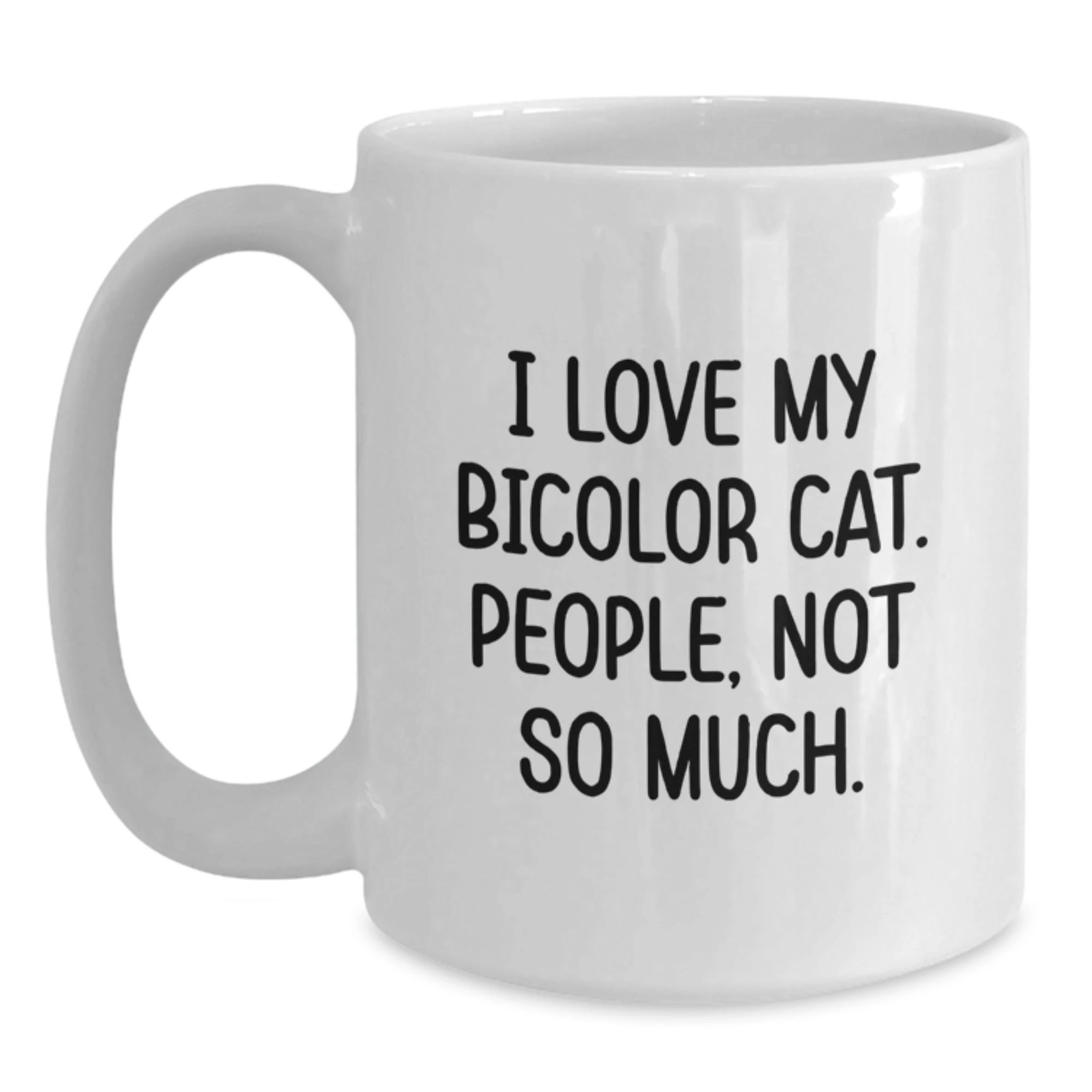 Bicolor Cat Lover's Humorous Graduation Gift, Funny White Coffee Mug from Friends to Family