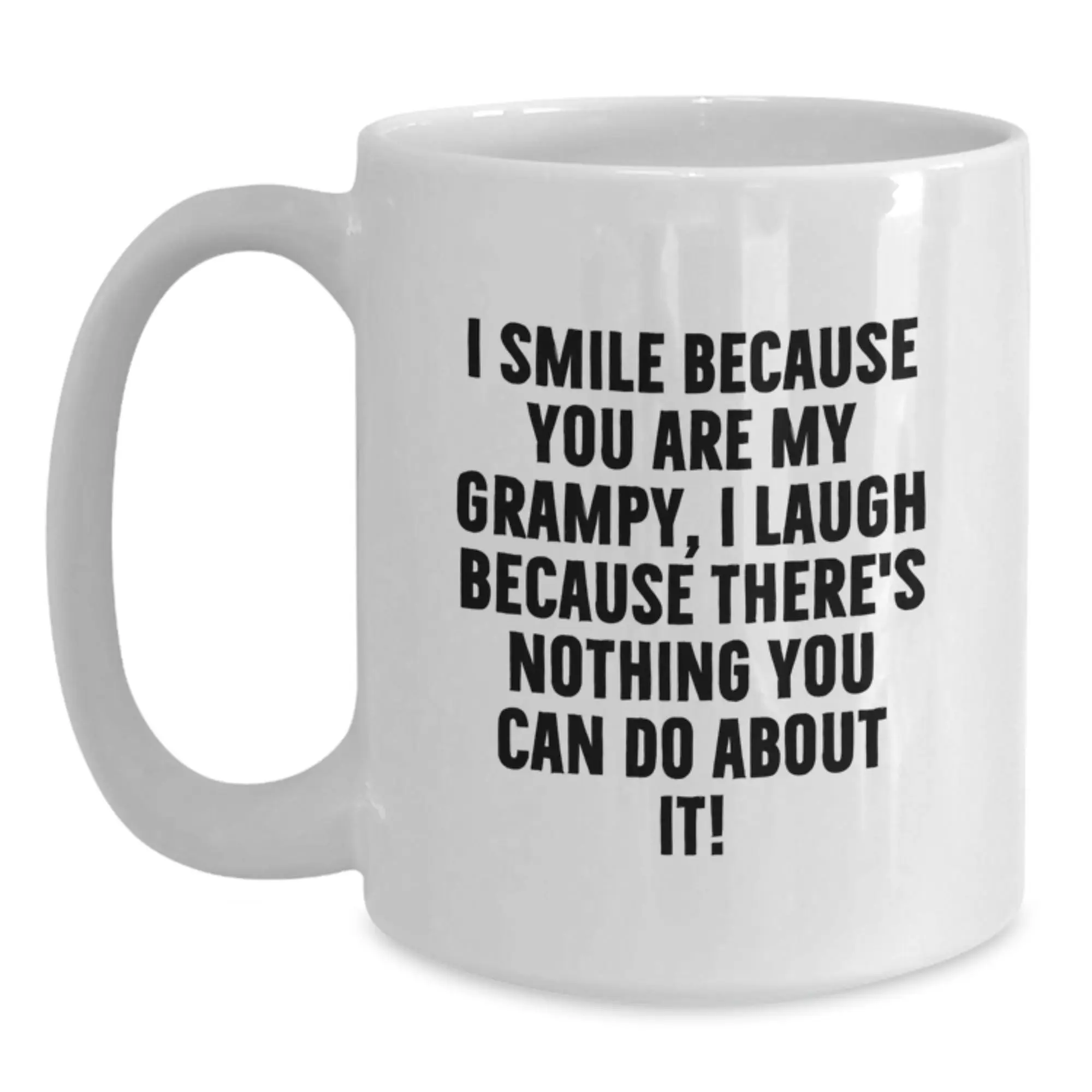 Funny Grampy Gifts, I Smile Because You Are My Grampy, White Coffee Mug for Birthday Unique Gifts from Men to Grampy - Main