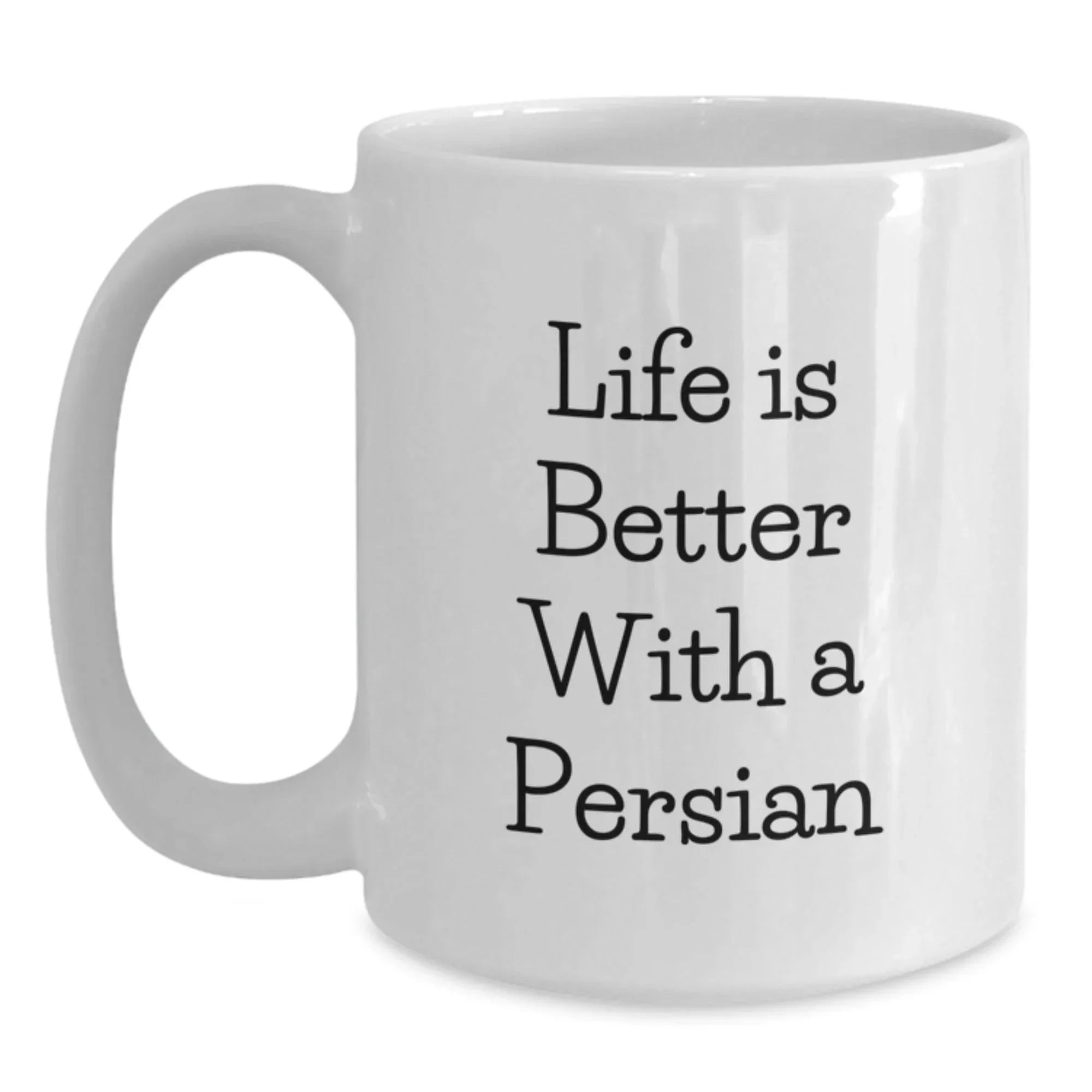 Funny Persian Cat White Coffee Mug Gifts from Men to Women for Valentine's Love