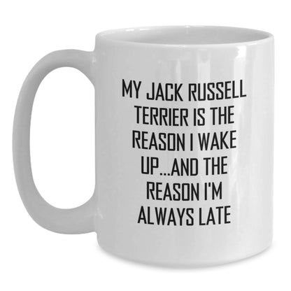 Funny Jack Russell Terrier Dog White Coffee Mug Gifts from Men, Women, Friends, and Family for Birthday Unique Presents - Main