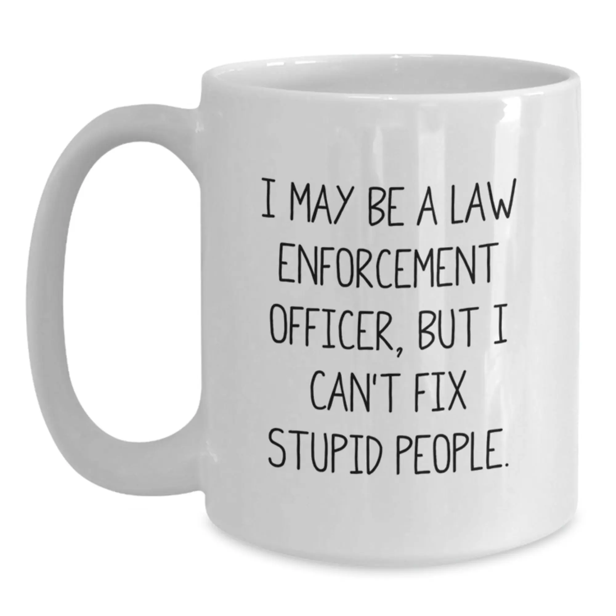 Law Enforcement Keepsake Mug for Him Birthday Gift White 15oz Ceramic - Main