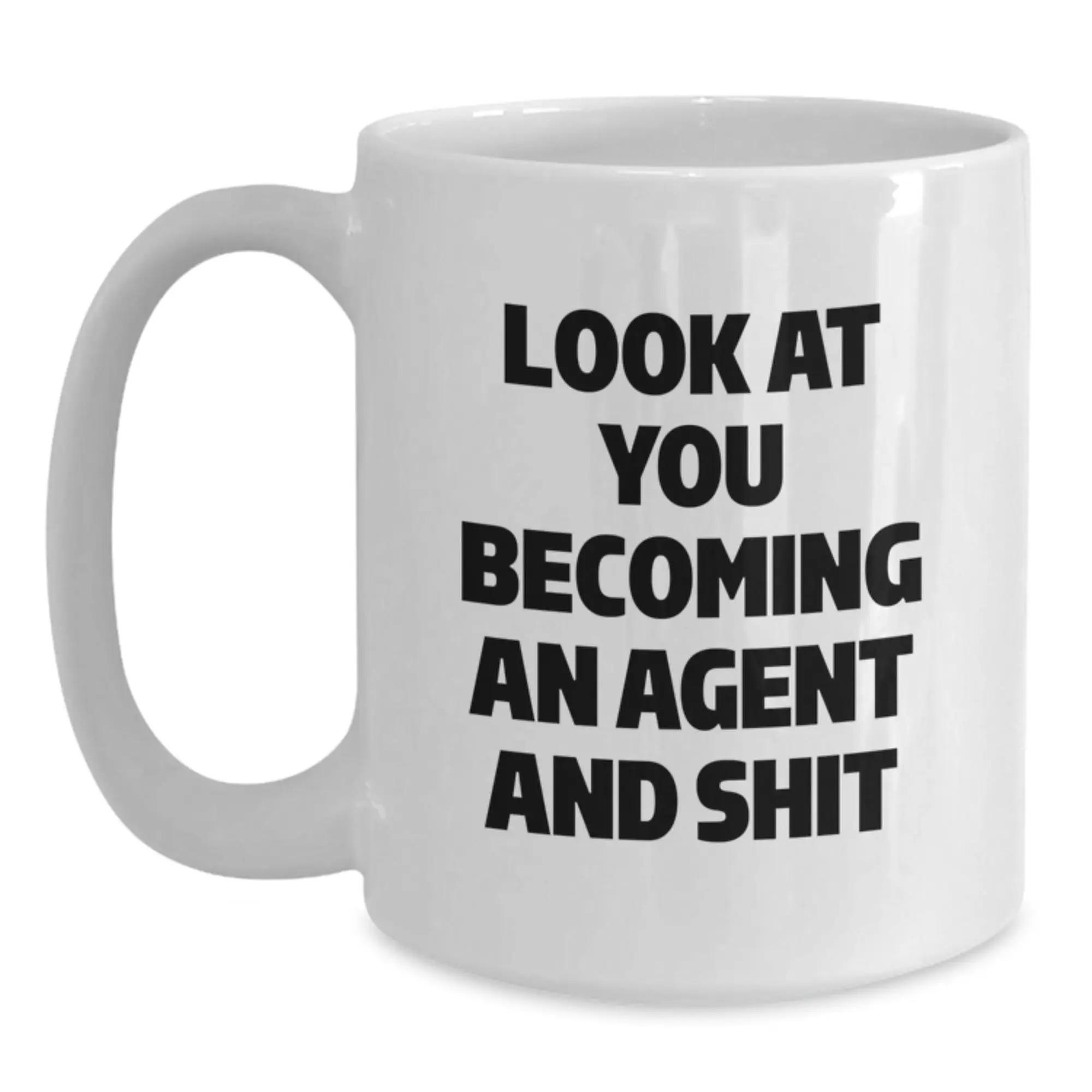 Agent Novelty White Coffee Mug Birthday Gift for Friends With Quote - Main