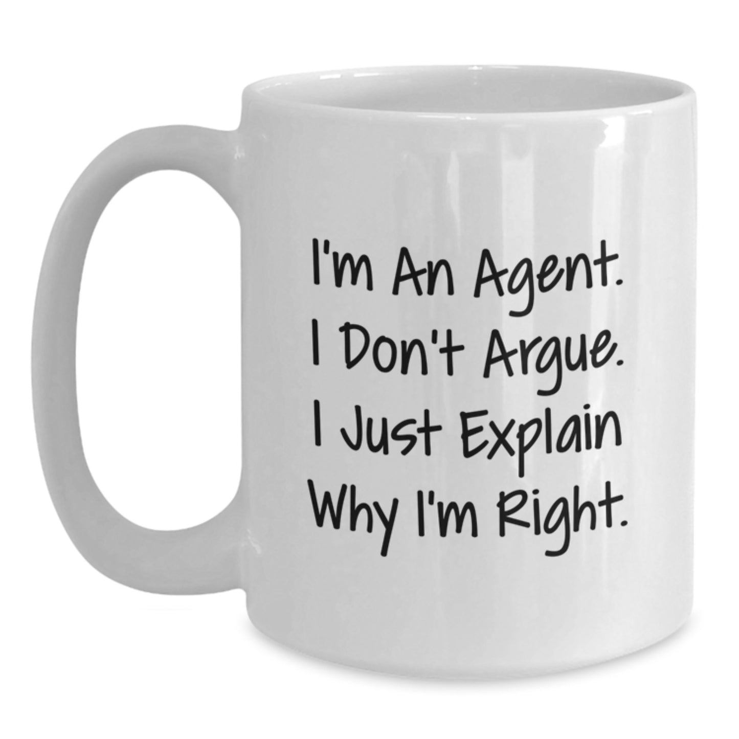 Funny Agent White Coffee Mug Gifts for Men from Friends, Christmas Unique Agent Mugs, Agent Humor White Coffee Mug - Main