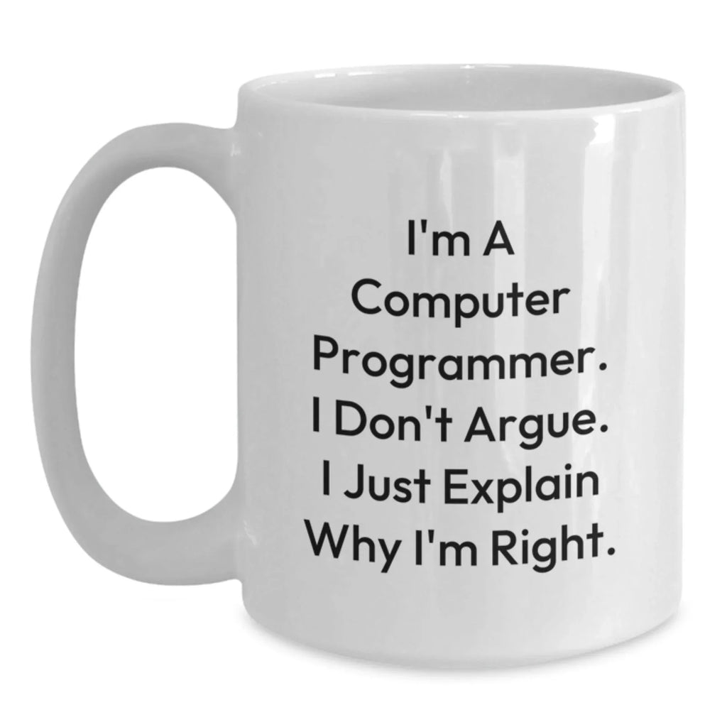 Funny Computer Programmer Mugs Gifts from Men, White Coffee Mug for Programmers, Christmas Unique Presents