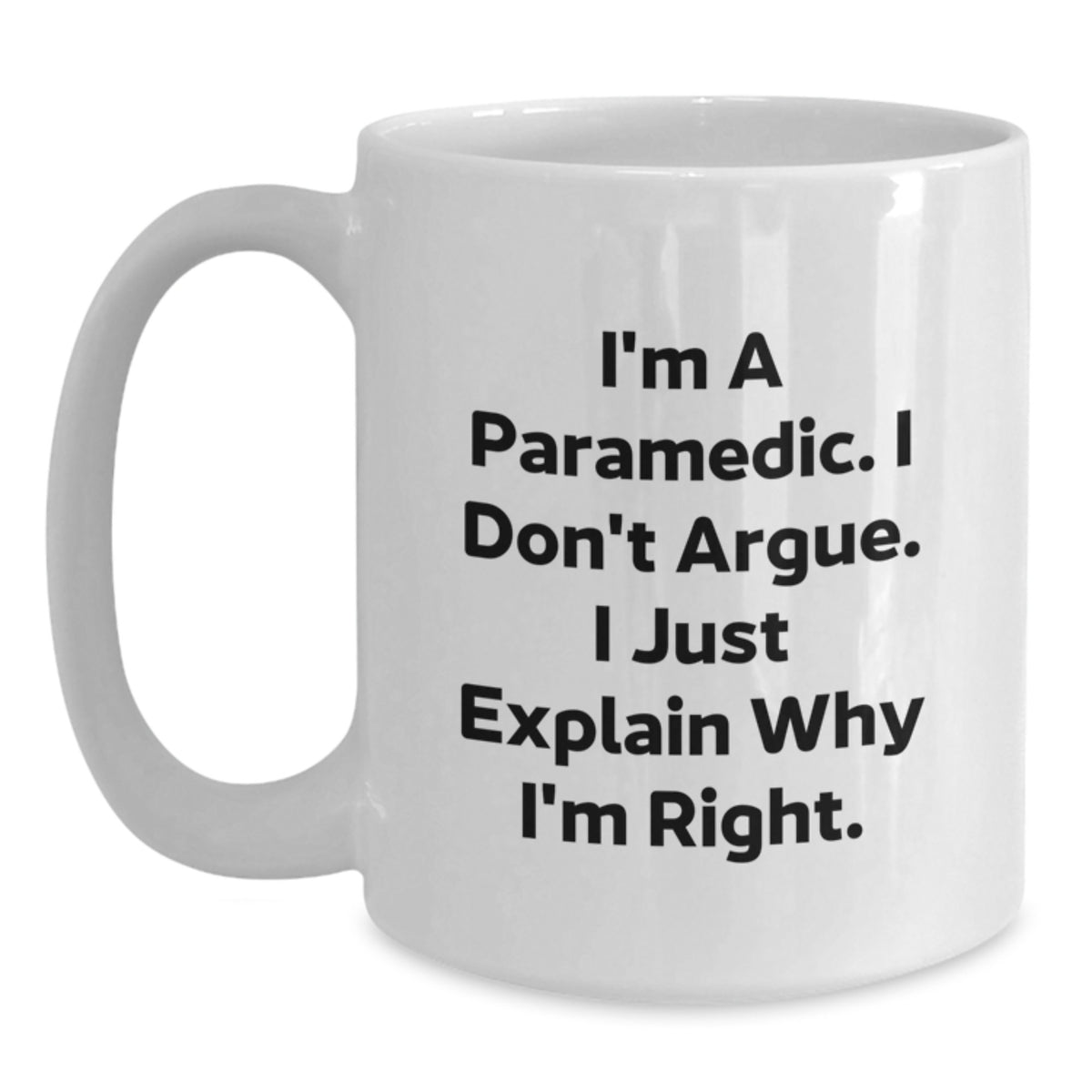 White Coffee Mug Gift Paramedic - A Lighthearted Idea for Coworkers - Main