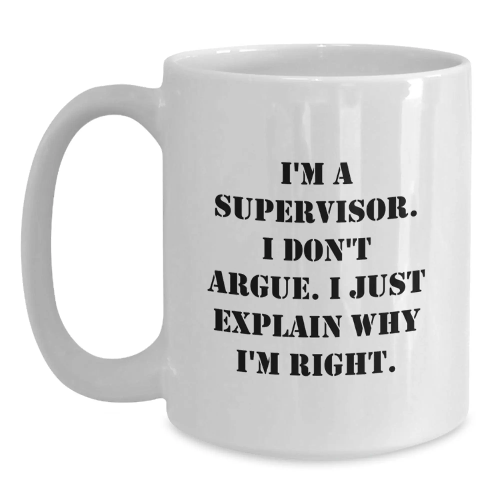 Witty Supervisor Mug – 11oz White Coffee Gift for Friends Novelty - Main