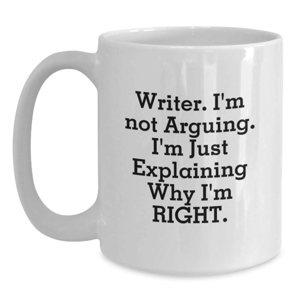 Funny Writer White Coffee Mug Gifts from Men to Writer Friends, Christmas Unique Inspirational Mugs for Writer Coworkers