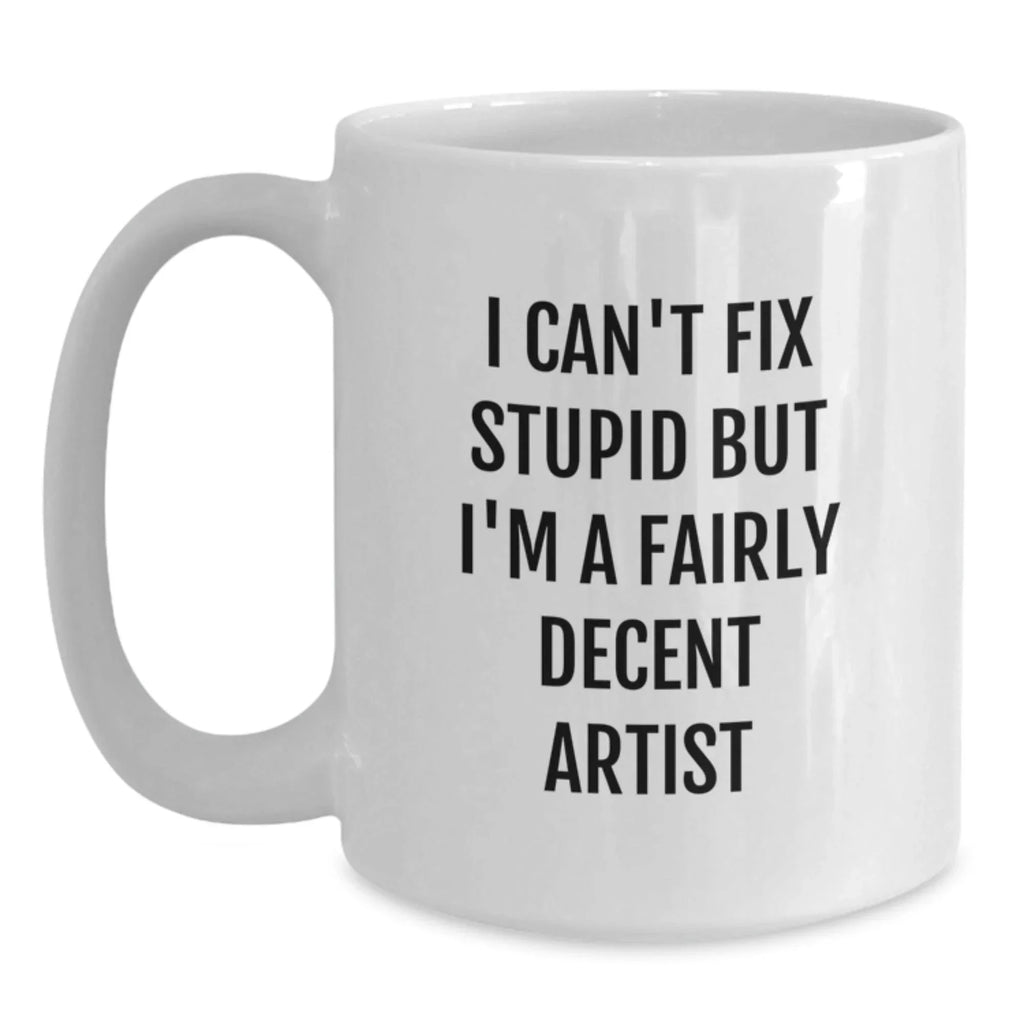 Gifts from Friends for the Artist in Your Life - Funny White Coffee Mug - White Christmas Unique Gifts