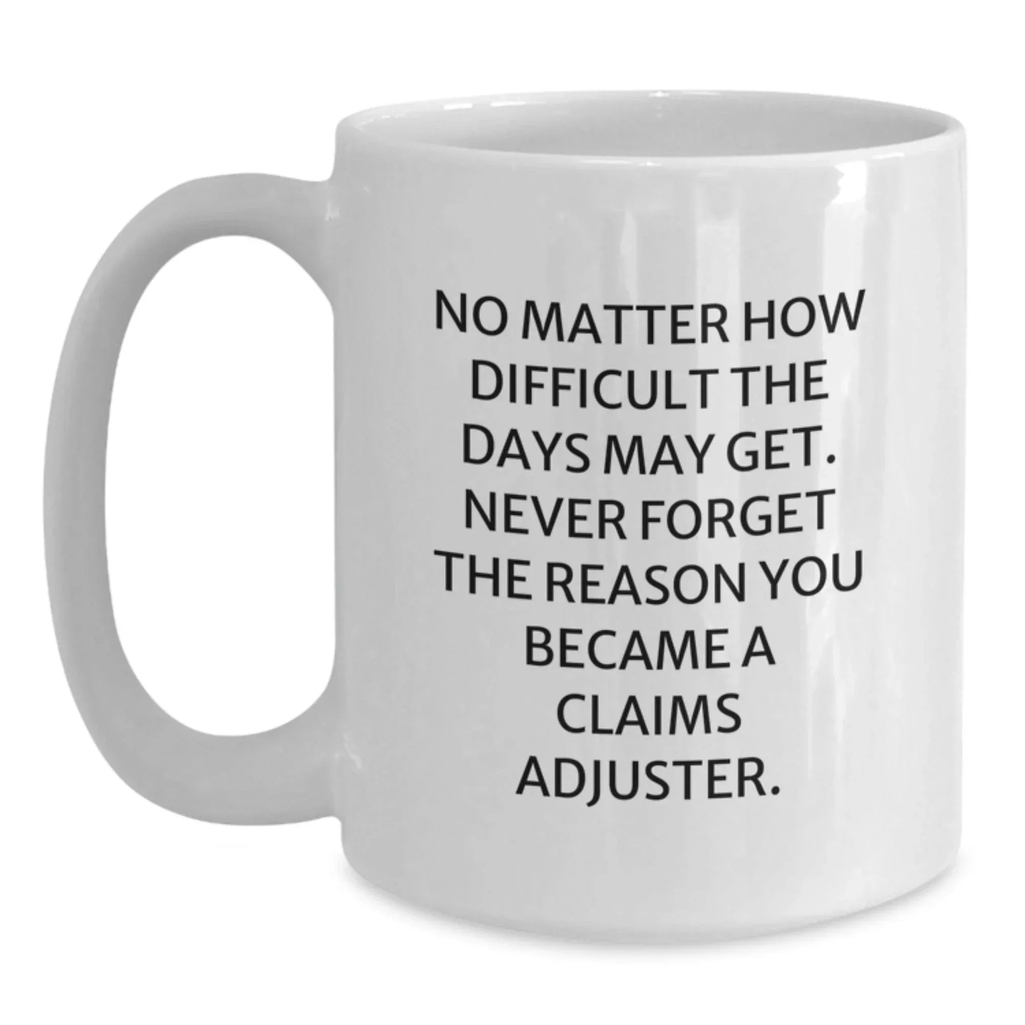 Funny Claims Adjuster Gifts for Him, White Coffee Mug for Christmas, Inspirational Quote to Keep Him Going