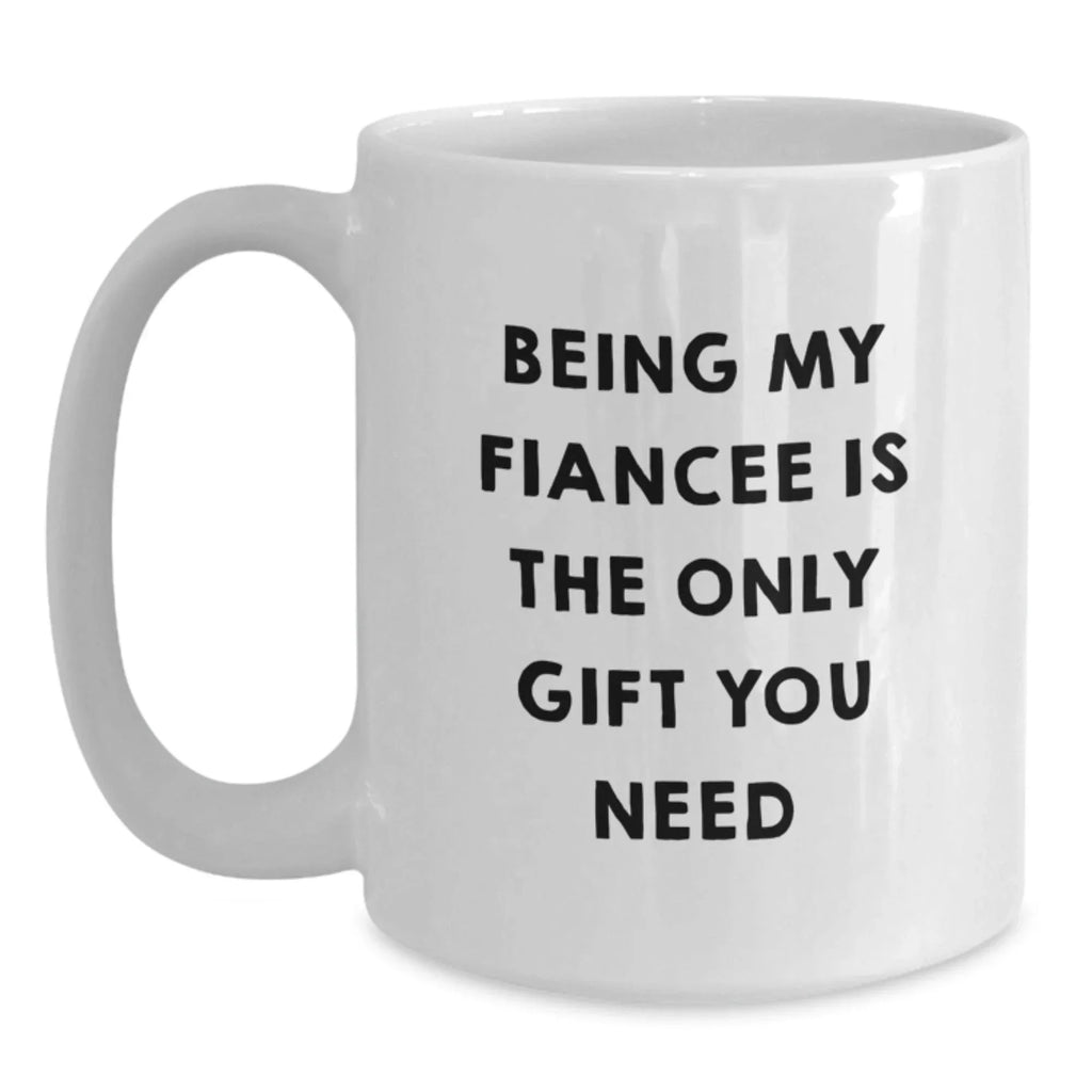 Funny Fiancee Gifts from Men to Women, Unique White Coffee Mugs for Christmas