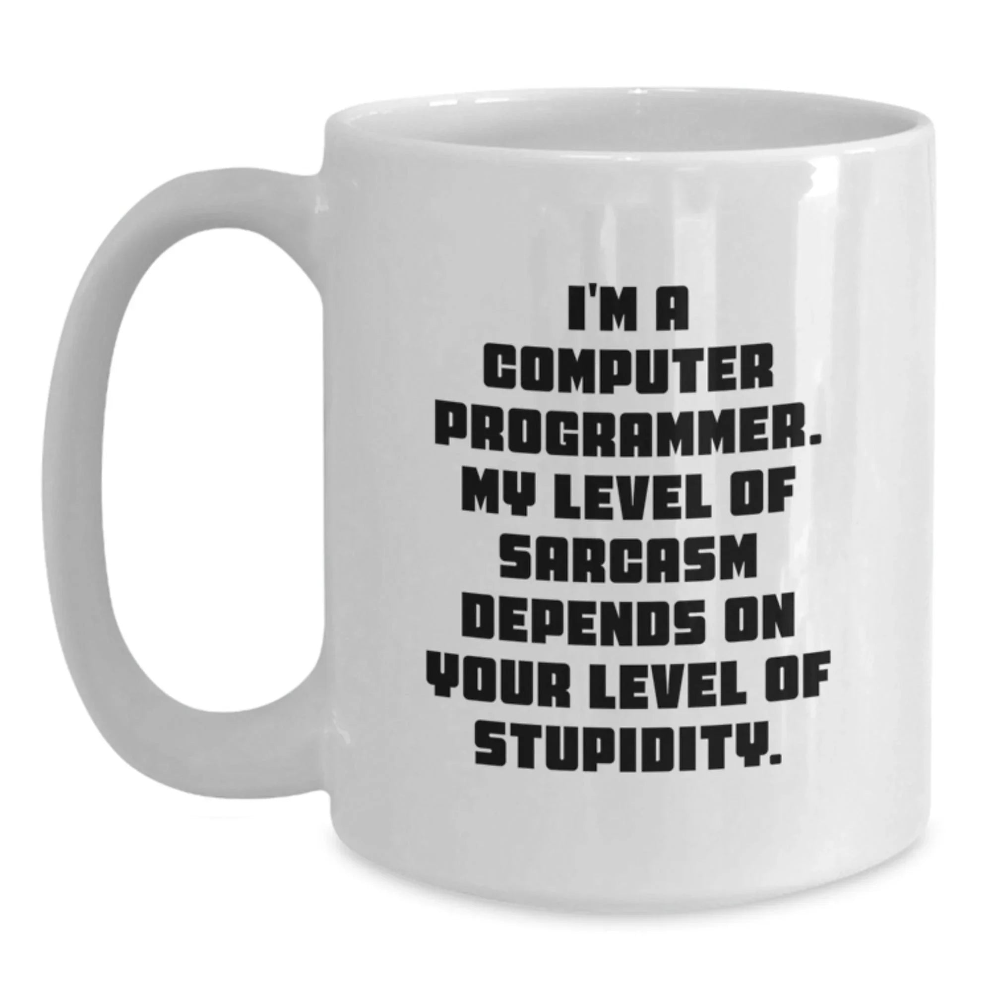 Funny Computer Programmer White Coffee Mug Gifts for Men from Friends, Sarcastic Humor, Perfect Christmas Unique