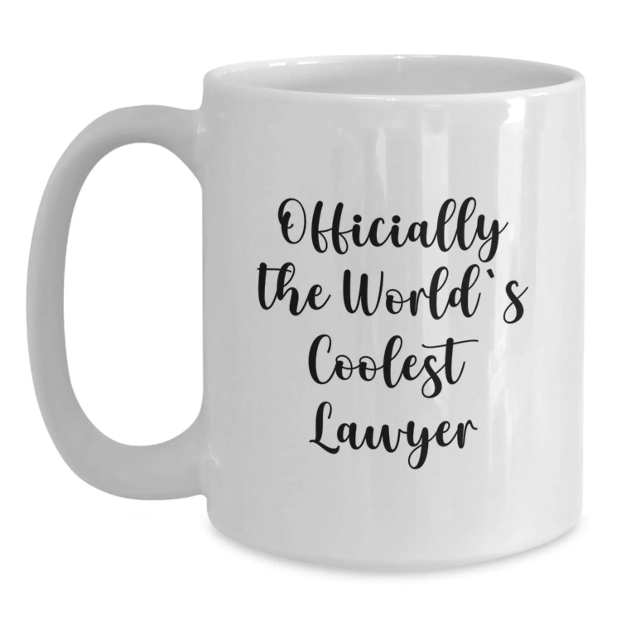 Funny Lawyer Gifts for Men - 'Officially The World's Coolest Lawyer' White Coffee Mug, Unique Christmas Unique Gifts from Friends to Family