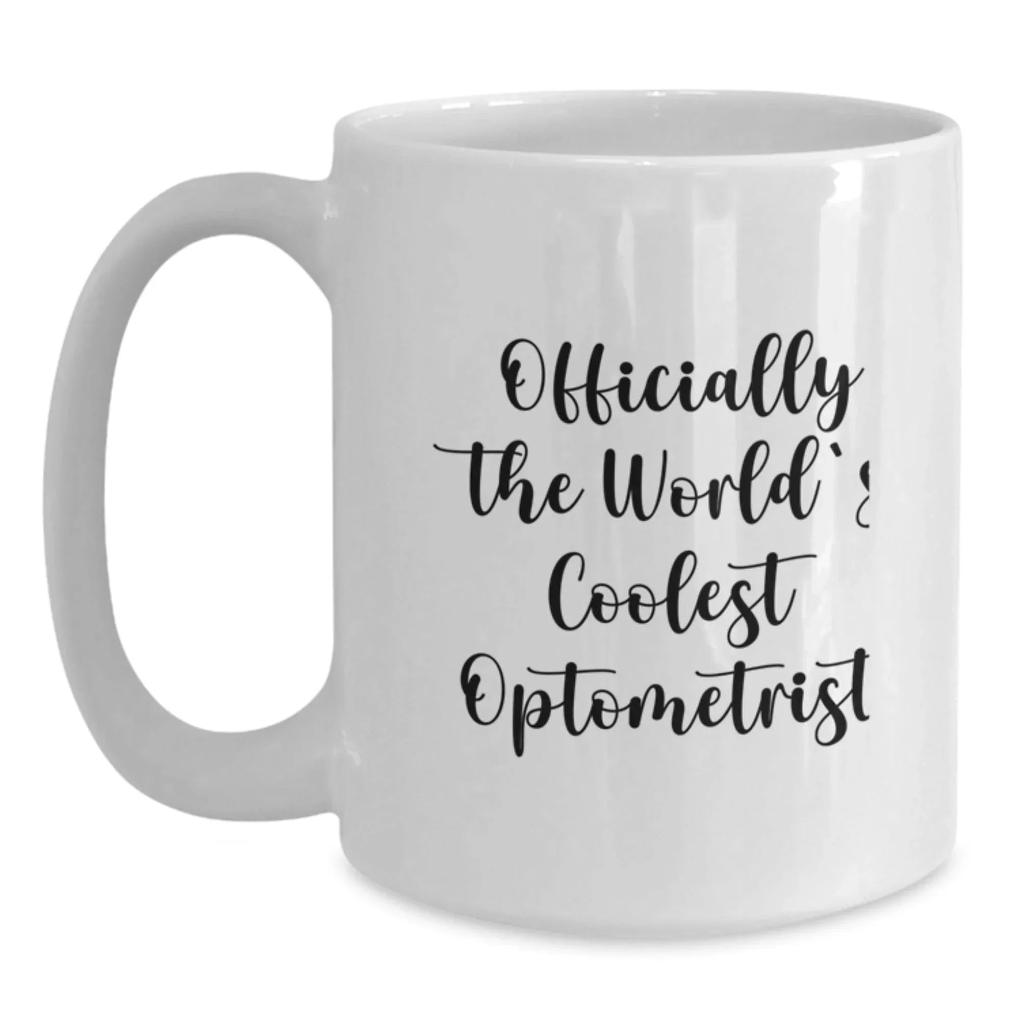 Funny Optometrist Gifts, Officially The World's Coolest Optometrist White Coffee Mugs, Christmas Unique Gifts for Men Women Friends Coworkers Family