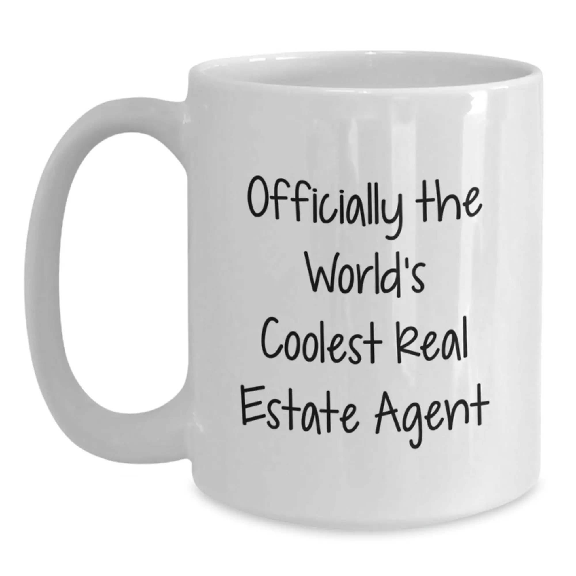 Funny Real Estate Agent Gifts from Friends for Men Graduation Unique Coffee Mugs - 'Officially The World's Coolest Real Estate Agent' - Main